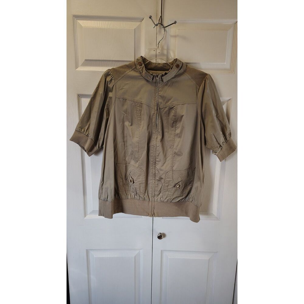Eyeshadow short-sleeve utility bomber jacket 3X